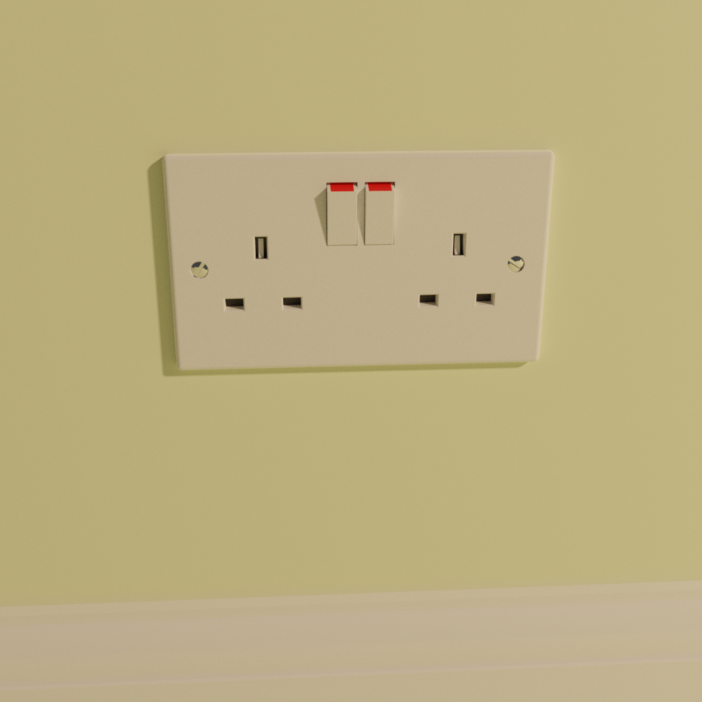 UK 13A Mains Power Socket - Double Switched preview image 1